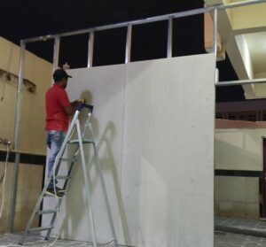 تركيب الواح اسمنت بورد 